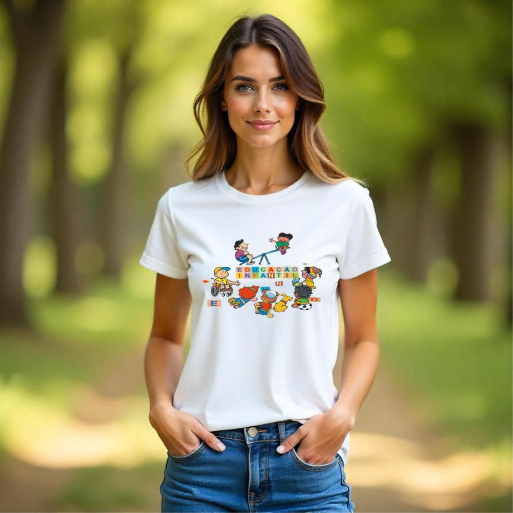 Bella Gis Camiseta Personalizada Dia dos Professores Professora Blusa Educação Infantil Ensino