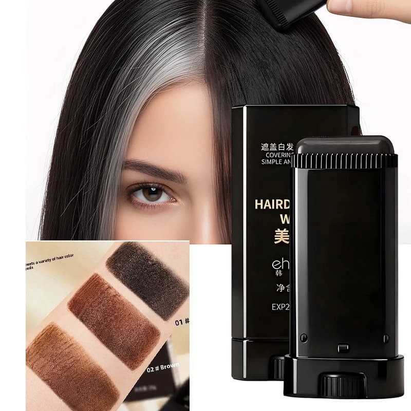 Bastão De Tintura Rápida Para Cobertura De Cabelo Cinza De Longa Duração Cobertura Natural Secagem Rápida