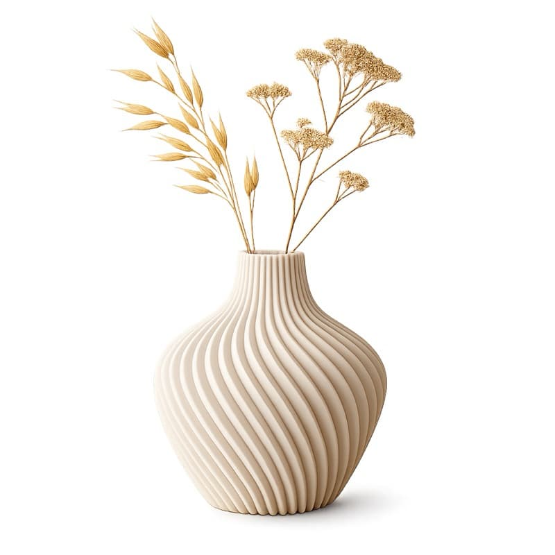 Vaso Decorativo Ondulado Design Moderno Minimalista Sala de Estar Quarto Escritório