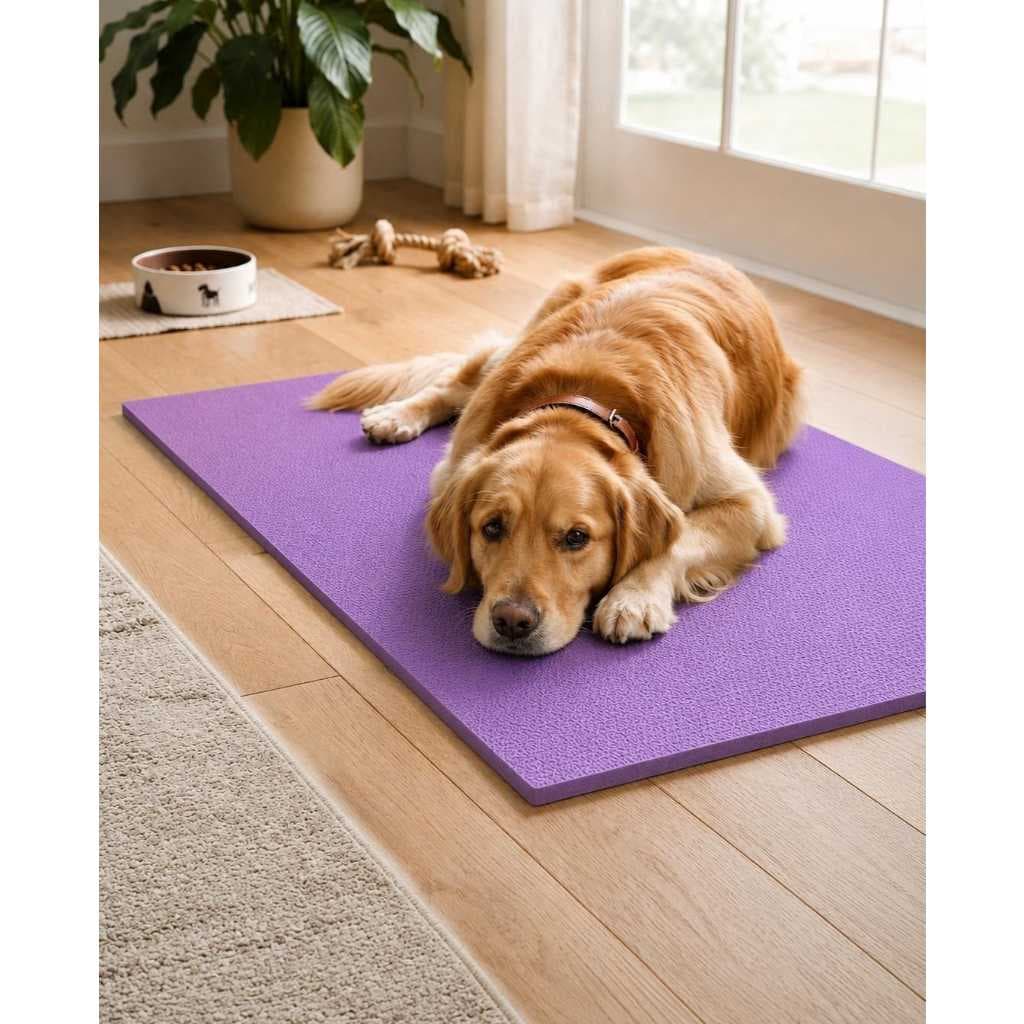 Colchonete Lilás para Pets Antiderrapante Confortável Multiuso Base para Descanso, Casinha, Transporte, Treinamento