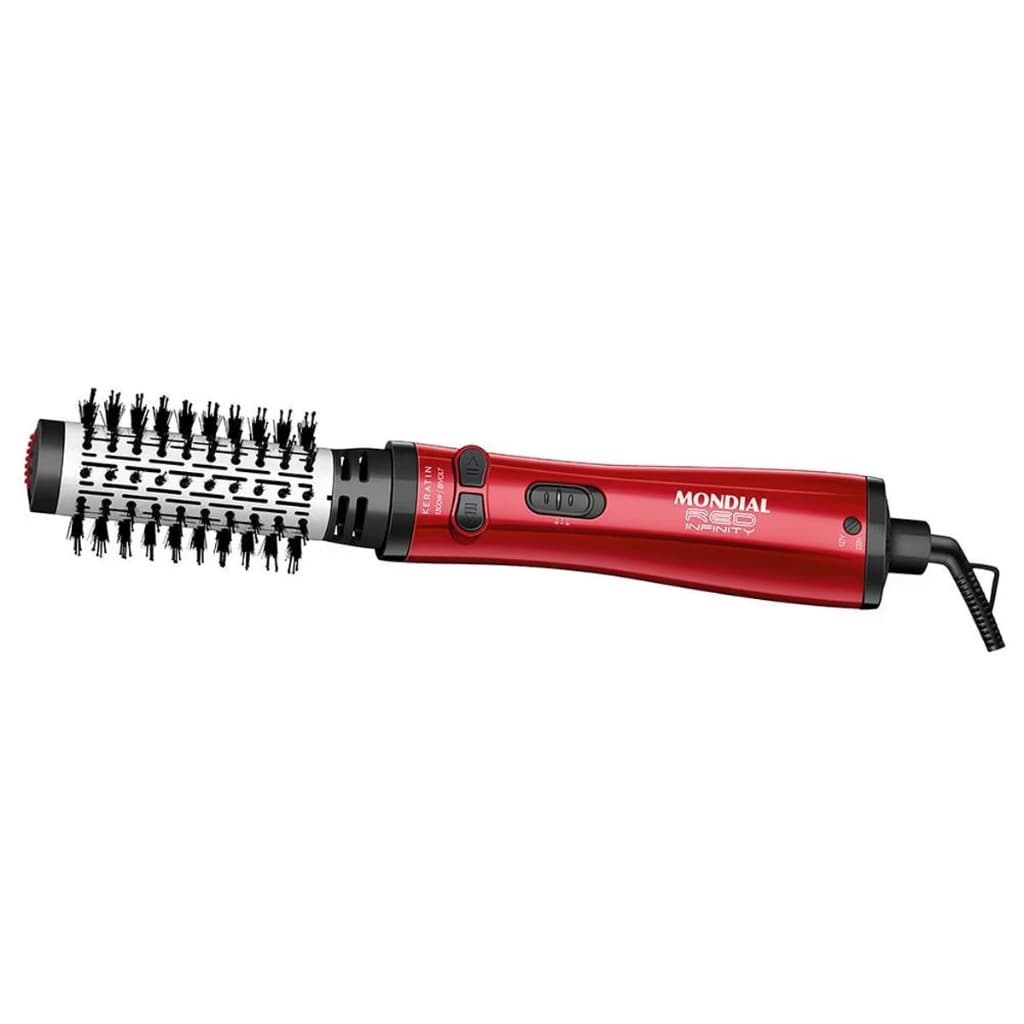 Escova Secadora Alisadora Modeladora Rotativa 3 Em 1  Bivolt  Mondial Red Infinity Keratin ER-11-KR