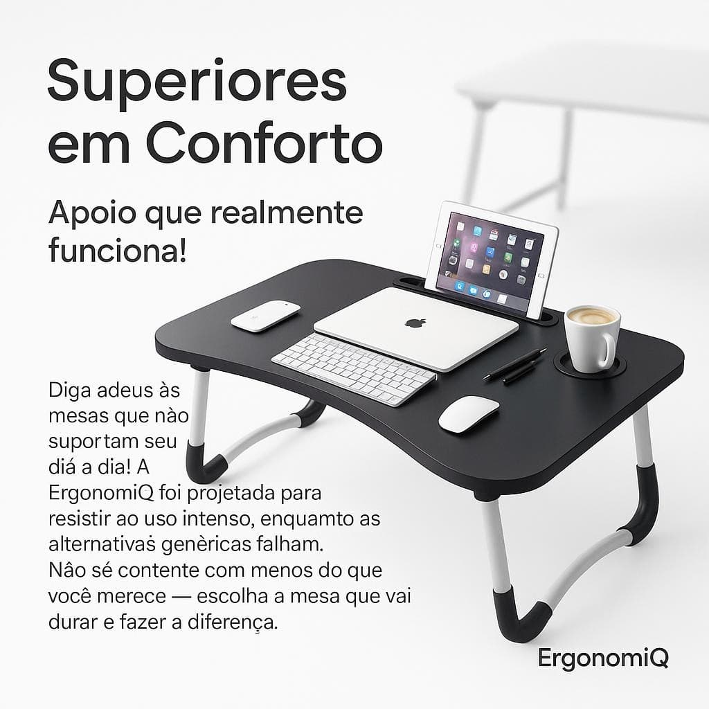 Mesa Dobrável Multiuso Portátil para Trabalho e Estudo Confortável
