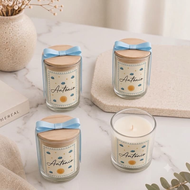 KIT Vela Aromatica  no Pote - Lembrancinha, aniversario, maternidade, batizado, crisma