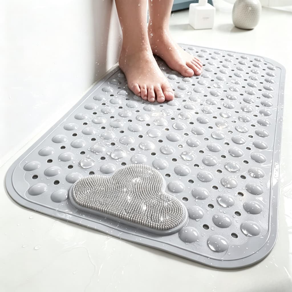 Molde anti-derrapante para banheiro com pés de vácuo e massagem circular para os pés 40x70cm