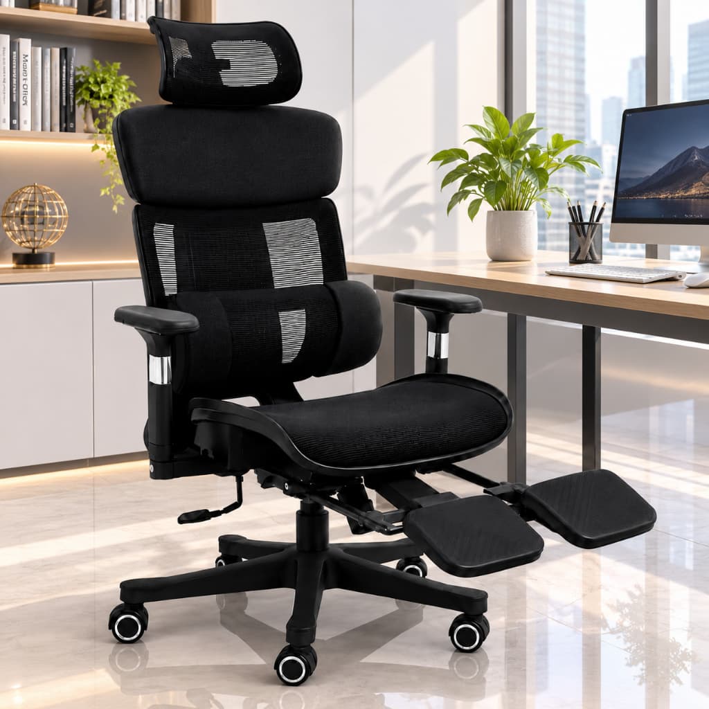 Cadeira Ergonômica Escritório Gamer Apoio Lombar Adaptativo Tecido Respirável E Ajuste De 3 Alturas Suporta Até 300kg