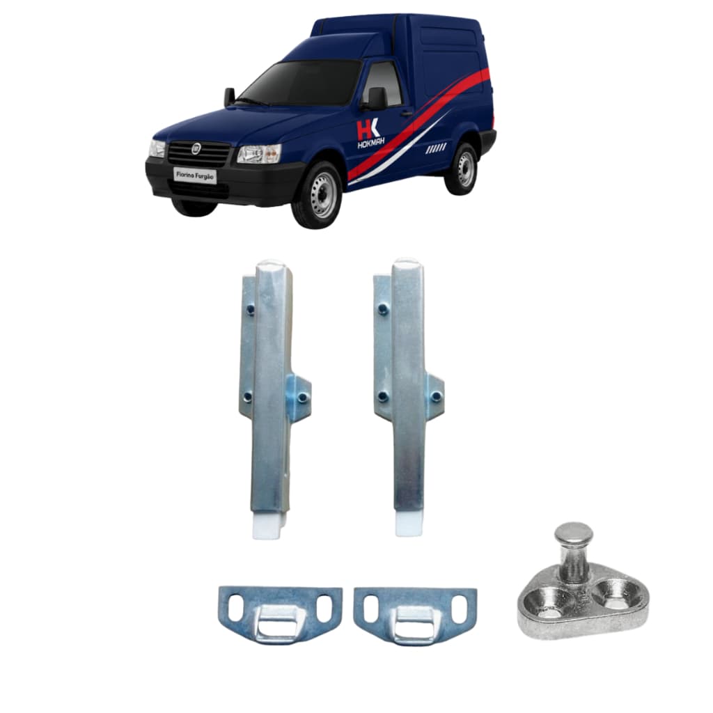 Trinco Porta Traseira E Batente Fiorino Kit 5 Pçs