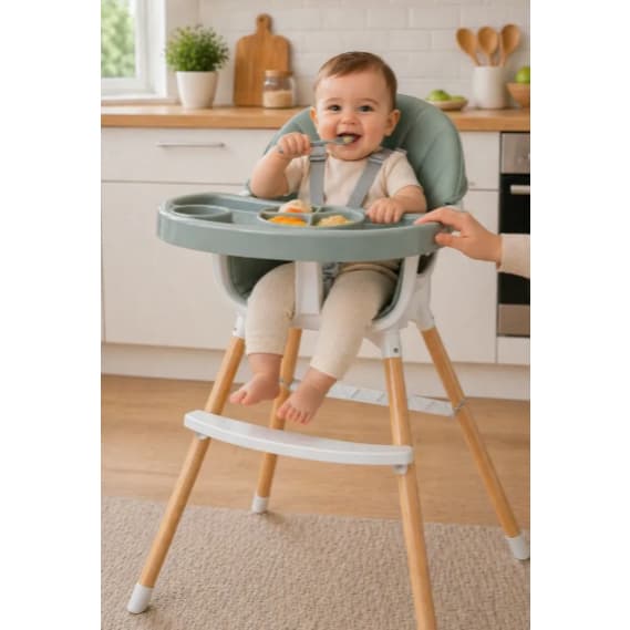 Cadeira de Alimentação Portátil 2 Alturas Premium Cadeirinha Infantil Acolchoada Cadeirão Bebê