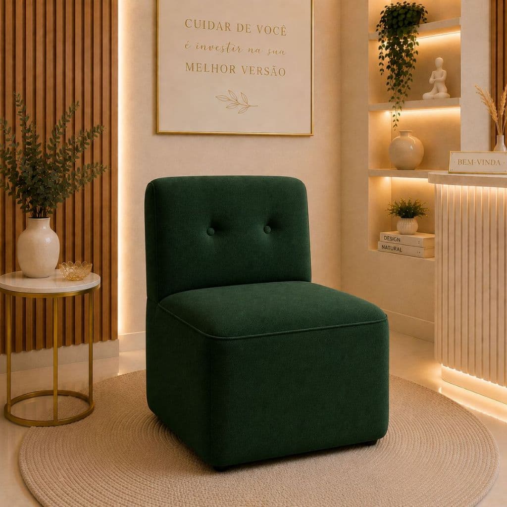 Poltrona Margô Orgânica Suede Premium Para Sala de Estar
