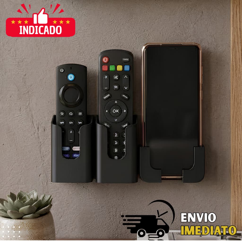 Suporte De Parede Porta Controle Remoto Tv Celular Universal Individual Duplo Ar Ventilador teto