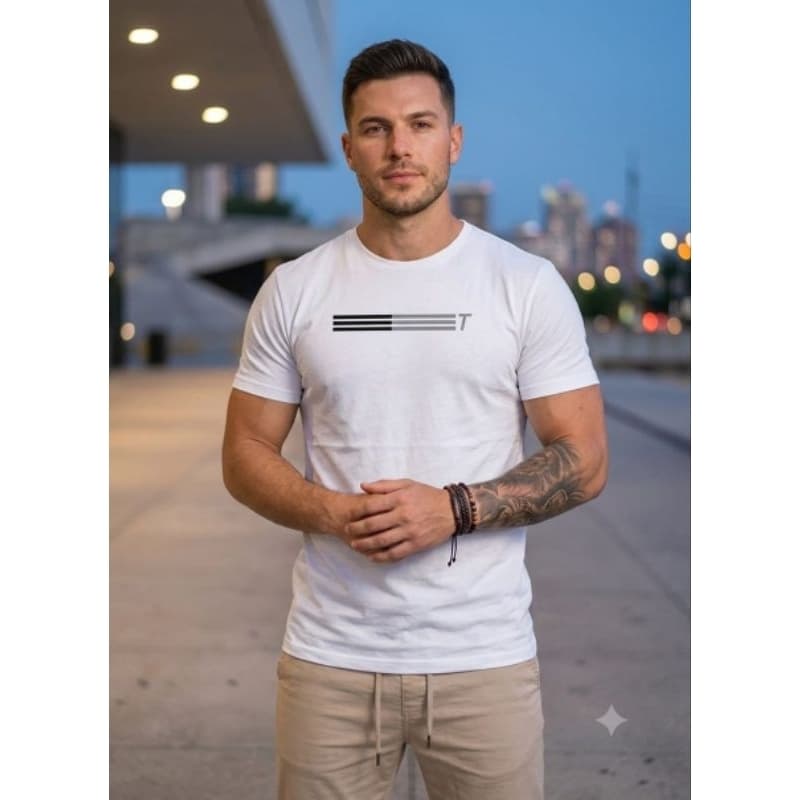 Camiseta Masculina Manga Curta Confortável No Algodão