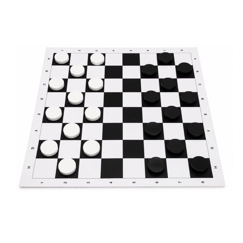 Kit Jogo De Damas Gigante Com Tabuleiro Dobrável