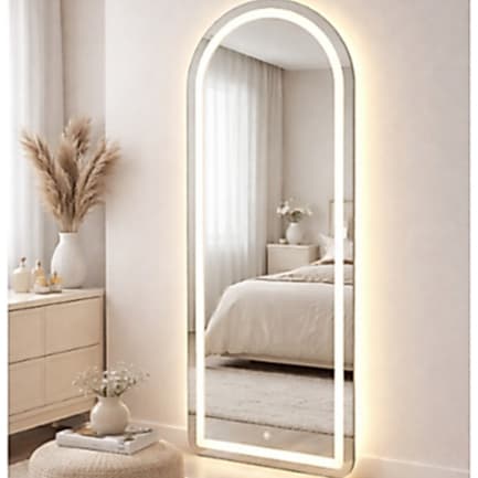Espelho MADRI Corpo Inteiro 120x50cm com LED Touch 3 Tons Jateado Decorativo