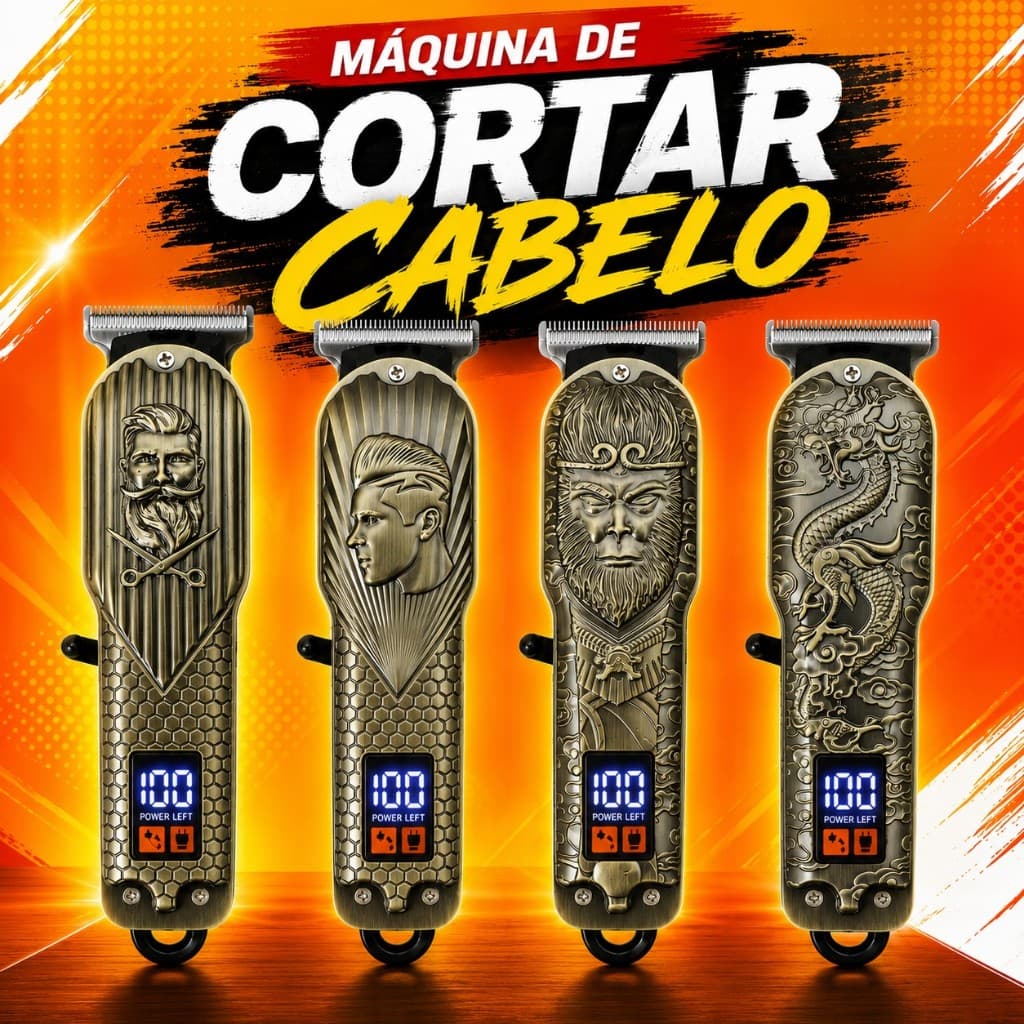 Máquina De Cortar Cabelo Metal Profissional Smart Lcd Barbeador Elétrico dedicado Sem Fio Para Homens salão de beleza