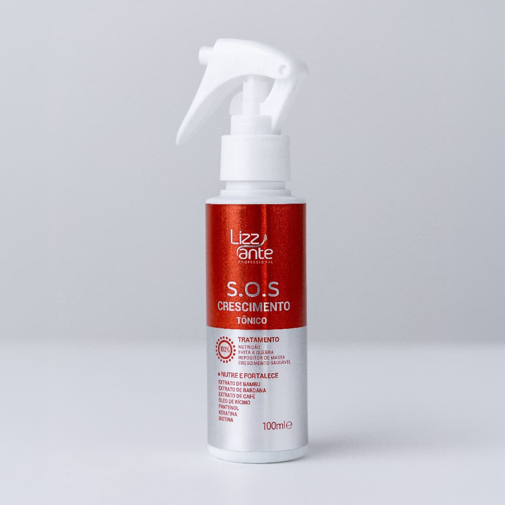 Tônico SOS Crescimento 100ml Lizz ante Crescimento Acelerado Preenche Falha Aumenta Volume do Cabelo