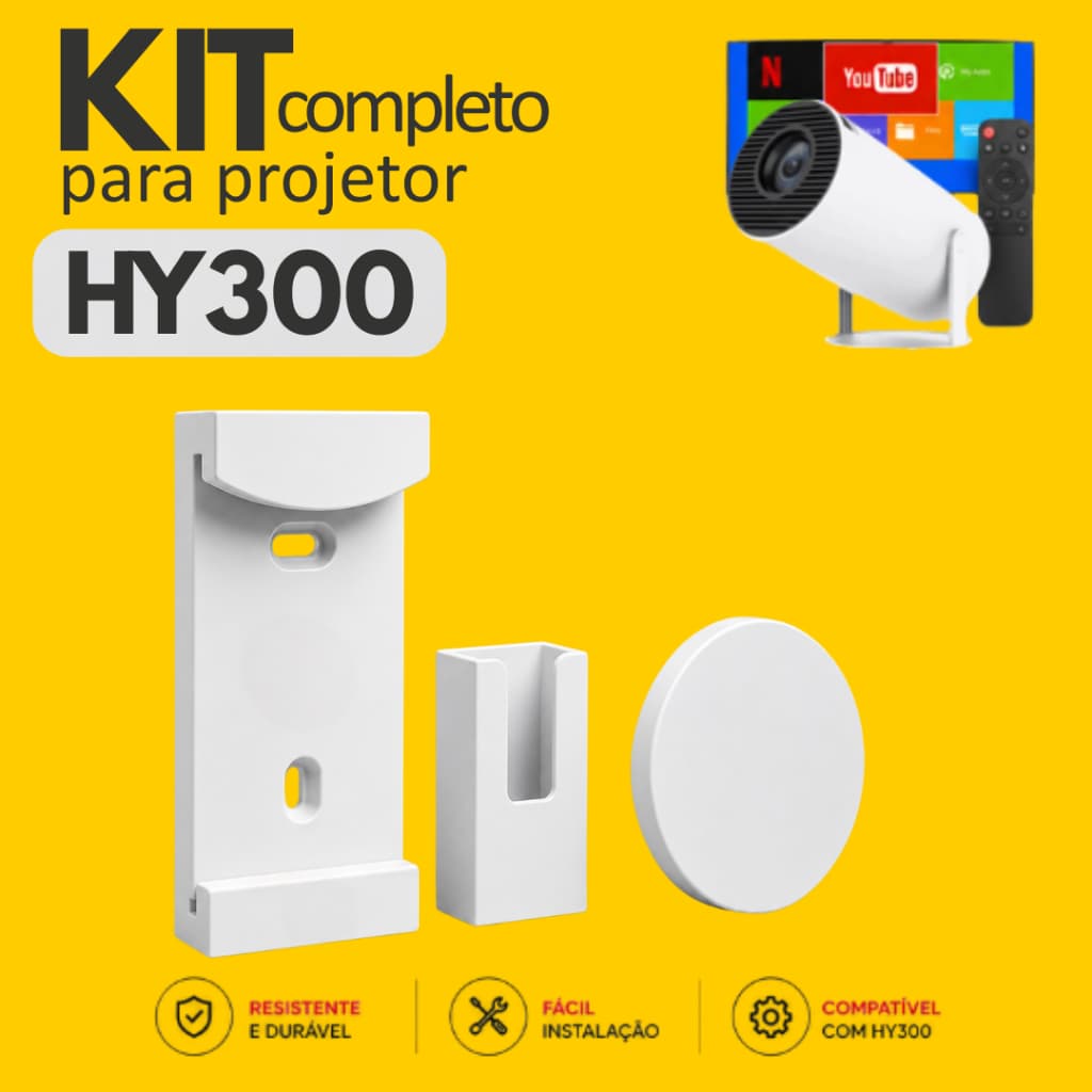 Suporte para projetor HY300 Magcubic Salange Transpeed para teto, parede kits com 1,2,3 - branco e preto