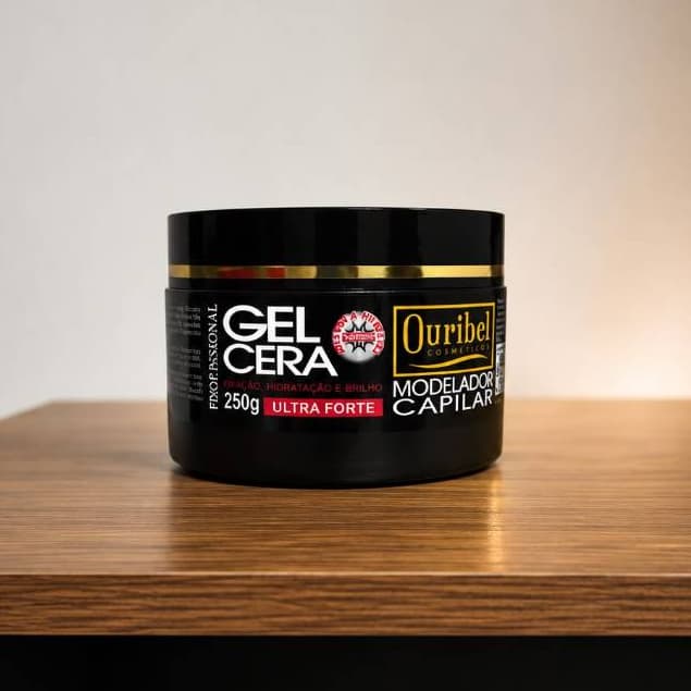 Kit 1, 2 ou 3 Gel Cera Ouribel Modelador Capilar Ultra Forte Fixação D-Pantenol Barbeiro 250g