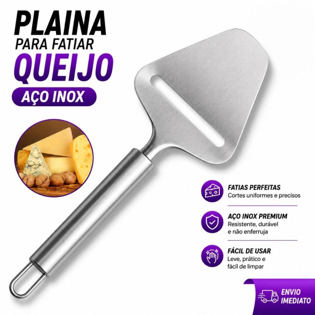 Plaina Fatiador Cortador Queijo Premium Cozinha Inox Premium Linha Premium