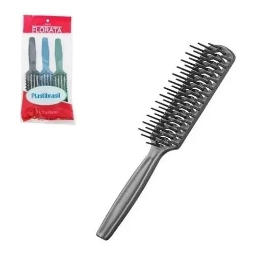 3 Escova Preta Plástica Cabelo Jacaré Pente desembaraça liso e modela cacheado Modelo Tipo Avon