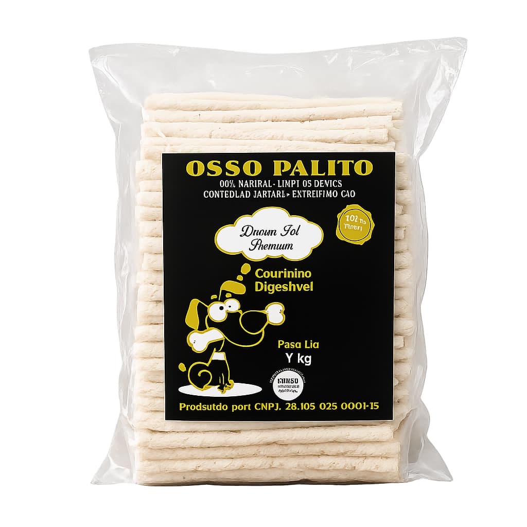 Osso Palito Natural 1kg Para Cachorro | Petisco Dental Anti Tártaro Courinho Digestível 6/5