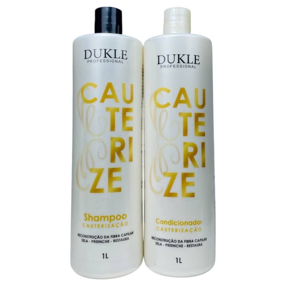 Reconstrução Capilar Kit Cauterização Sela, Preenche e Restaura 2 Passos 1L Dukle Professional