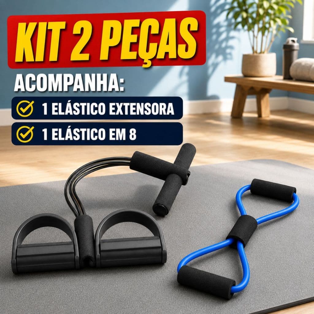 Kit 2 Elásticos Multifuncional Exercícios Faixas Elástica Treino Musculação Pilates Yoga DuFit