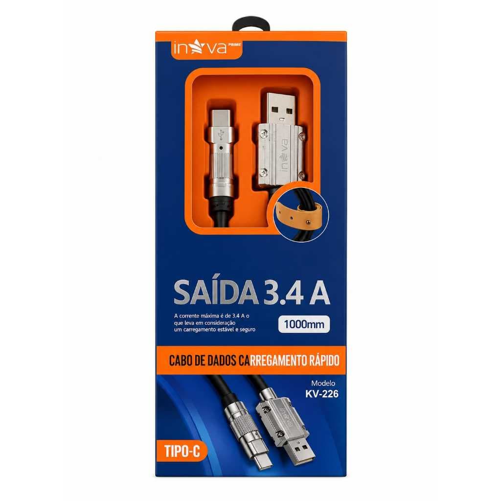 Cabo de carregador e dados de celular rapido Marca Inova Modelo KV-226