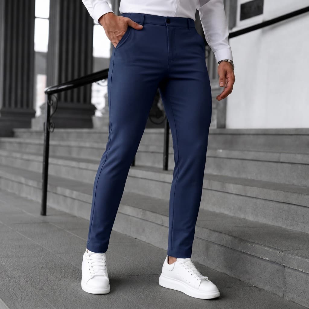 Calça Masculina Social Brim com Elastano para Maior Conforto