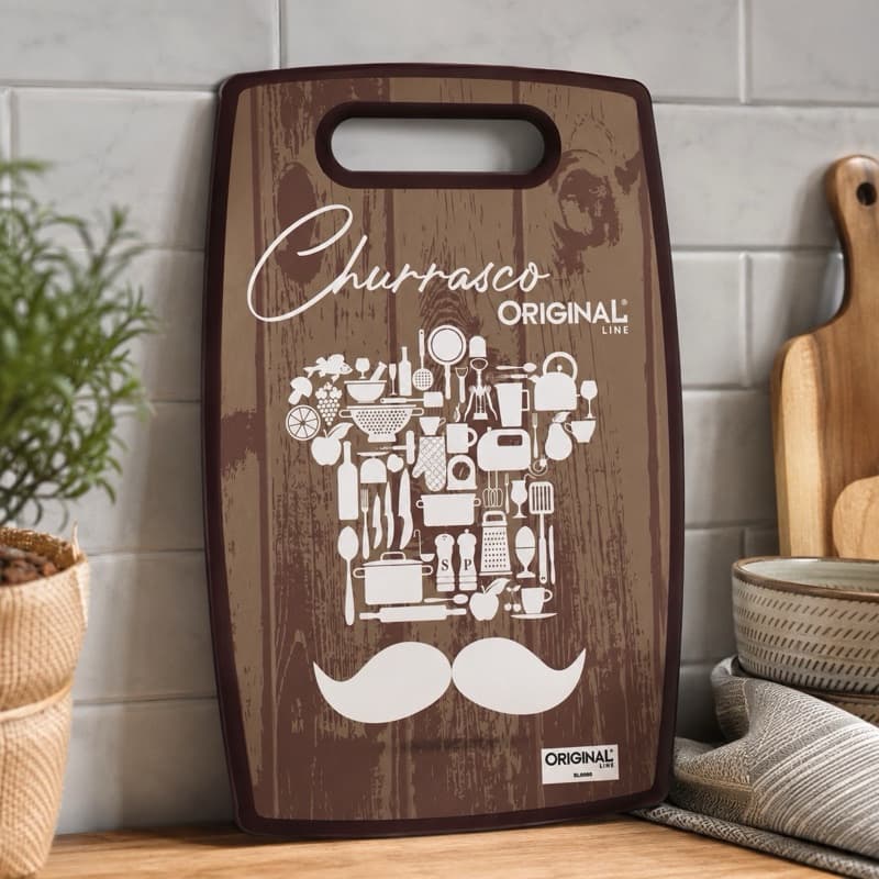 Tábua de Corte Cozinha Churrasco Legumes Plástico Resistente Higiênica 23x37 Leve