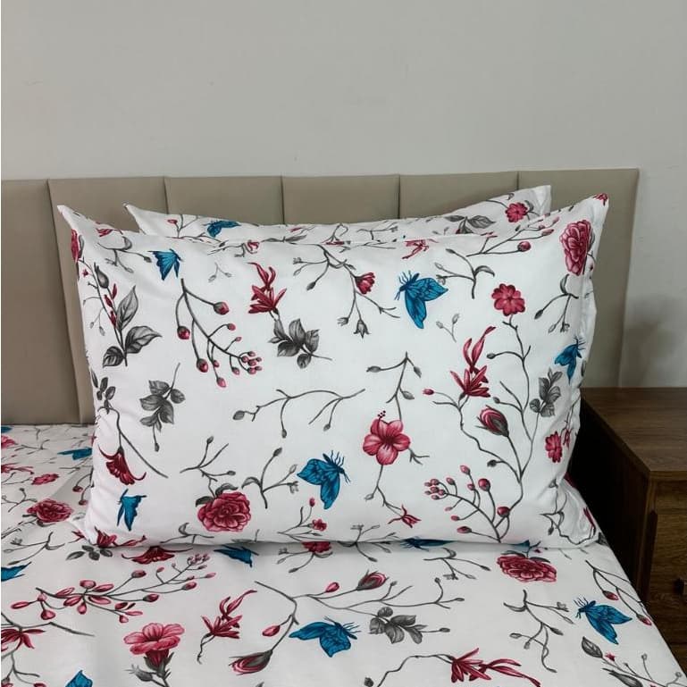 Conjunto De Fronha Decoração C/ Zíper Algodão Kit 2 Peças 70x50 Estampado Percal 180 Fios