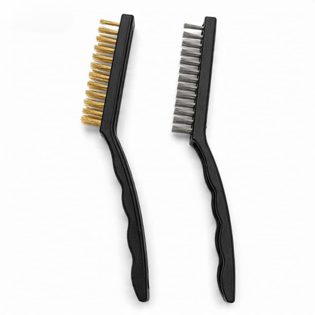 Escova Aço Latão Kit 2 Escovas De Limpeza Pesada Manual Multiuso