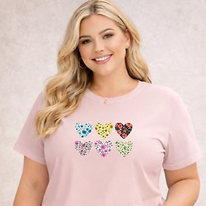 Blusa Feminina Plus Size Gola Redonda Manga Curta 100% Algodão