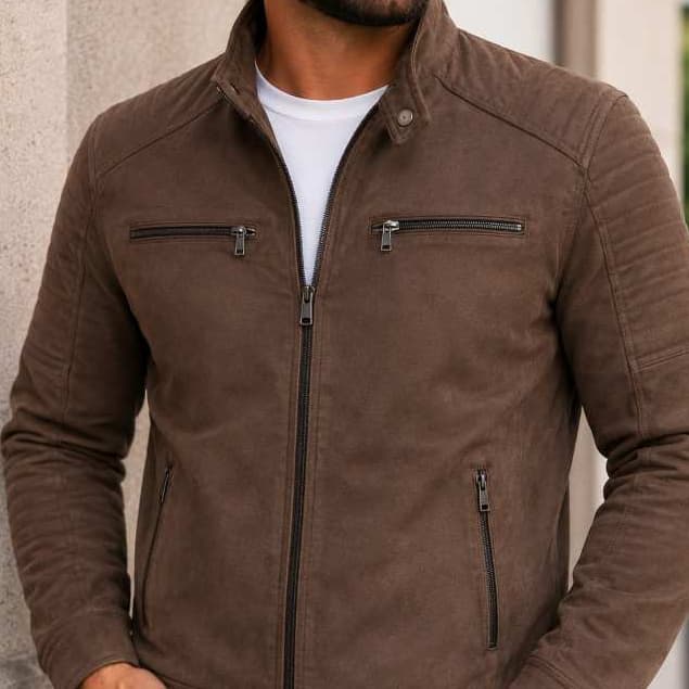 Casaco Masculino Marrom Peluciado Quente Inverno Forrado Premium Social Casual Estiloso