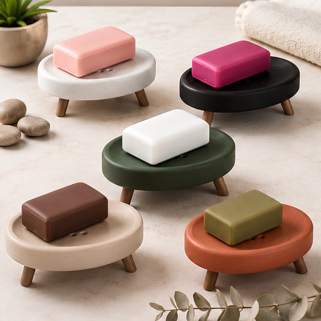 Porta Sabonete Saboneteira Banheiro Lavabo Moderno Antiderrapante Organizador Pia Decorativo Várias Cores
