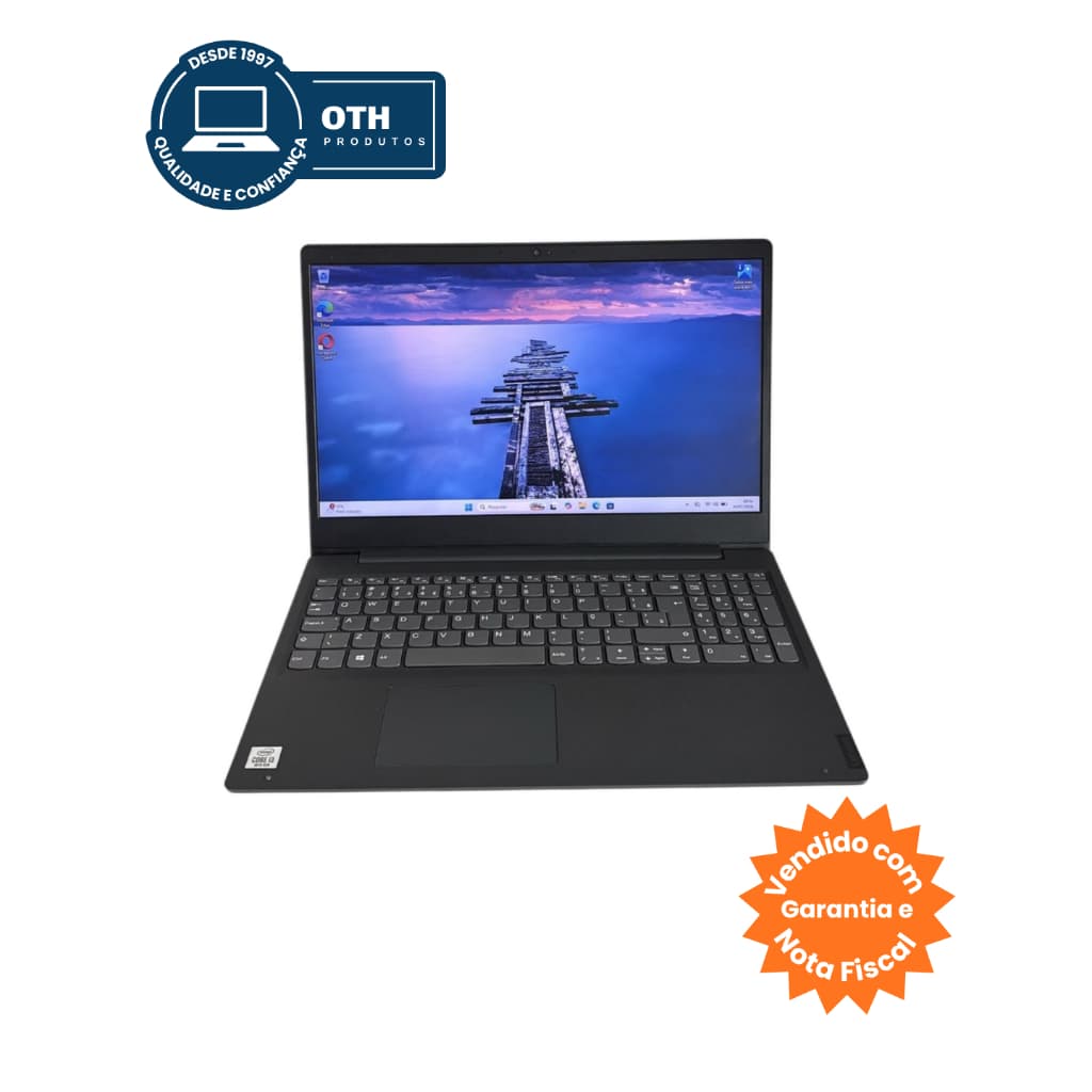 Notebook Lenovo BS145  Tela 15,6 HD  Intel Core i3-1005G1  8GB RAM  SSD 128GB  Intel UHD Graphics - Preto