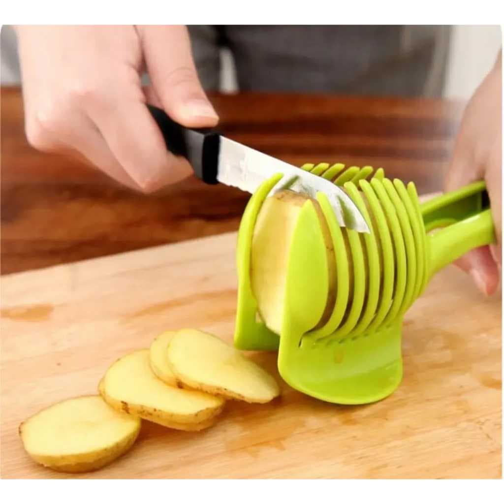 Fatiador De Legumes E Frutas Verde Cortador Multiuso Para Tomate Limão E Batata Fatias Uniformes