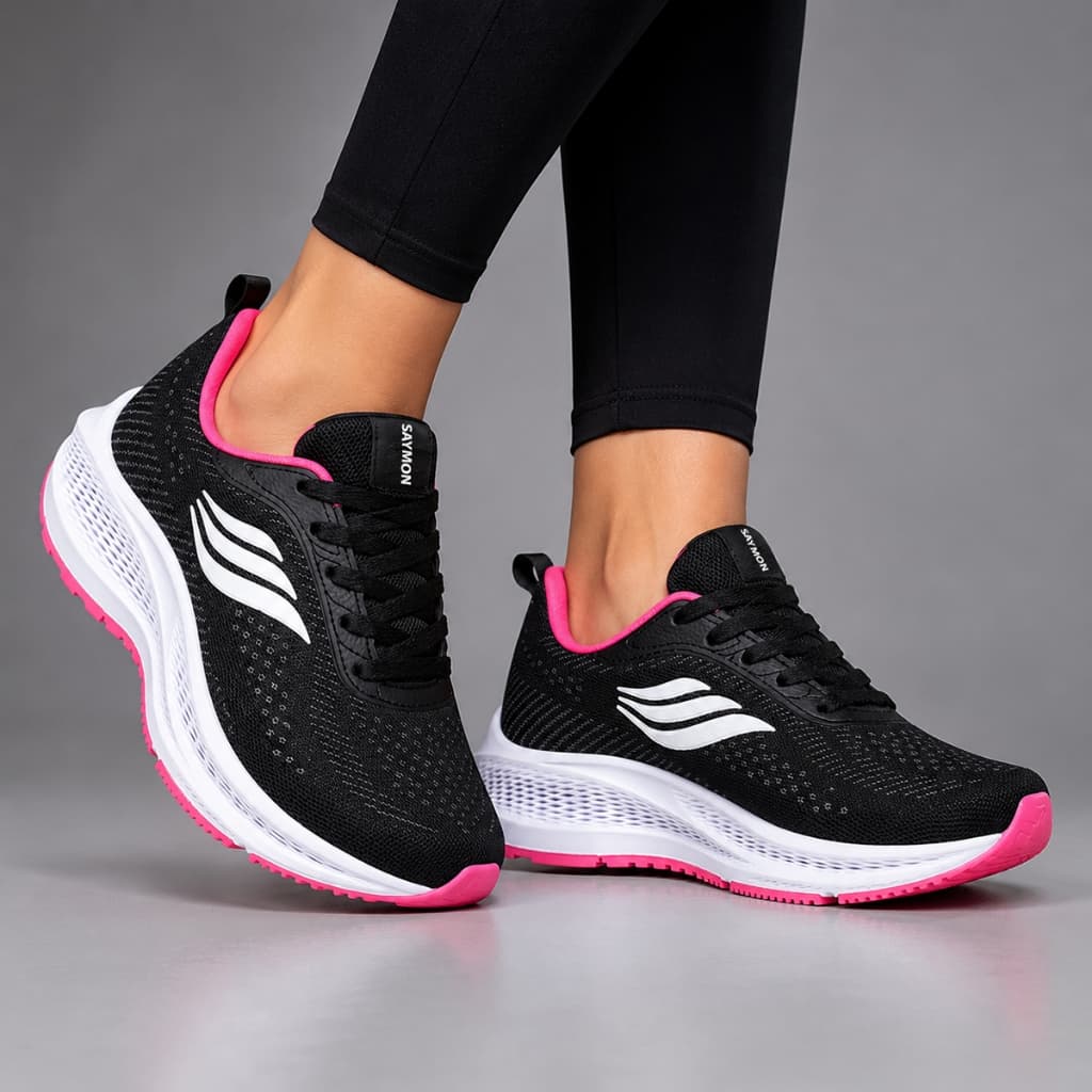 Tênis Feminino Básico Para Academia Leve Macio Resistente Corrida Caminhar Promo Olimp Olymp