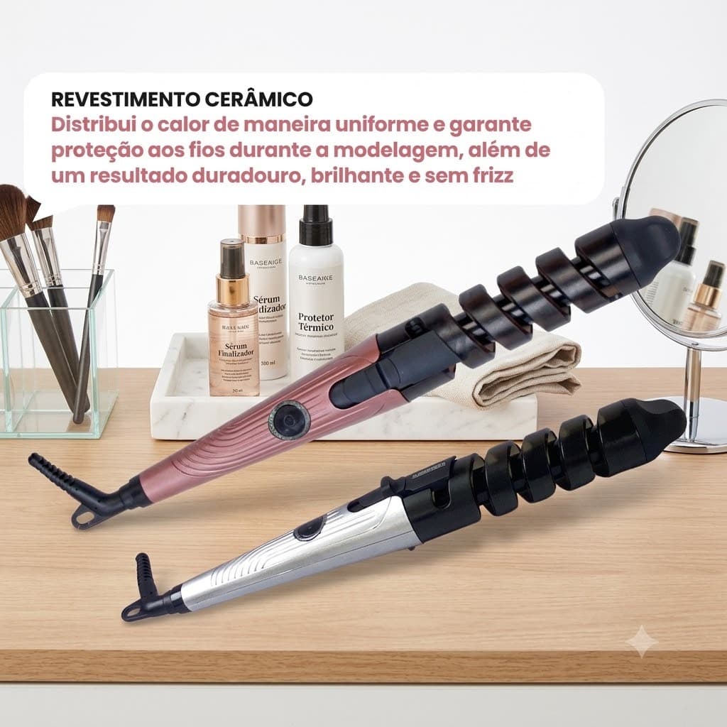 Modelador De Cachos Profissional 30W Bivolt Automático Cacheador Babyliss Cerâmica Rápido Prático Cachos Definidos