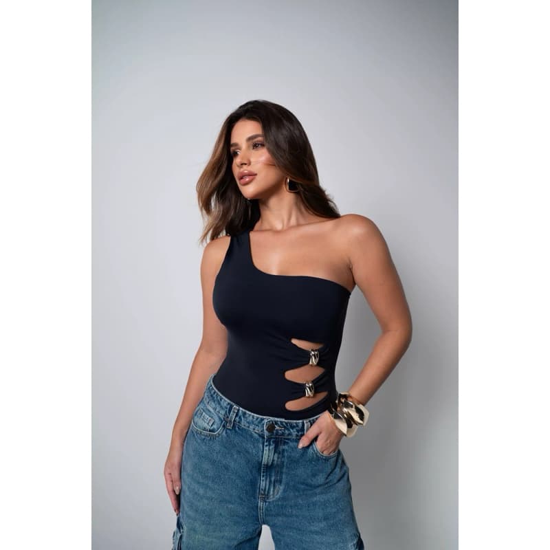 Body Feminino Mula Manca Fivela Lateral Premium Poliamida