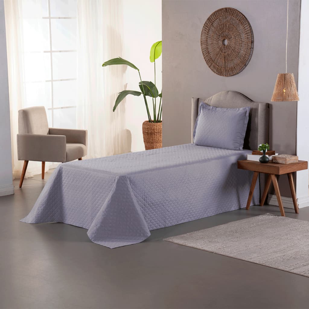 Kit Cobre Leito Viena Solteiro 3 Peças Colcha Bouti Cama Box Com porta travesseiro