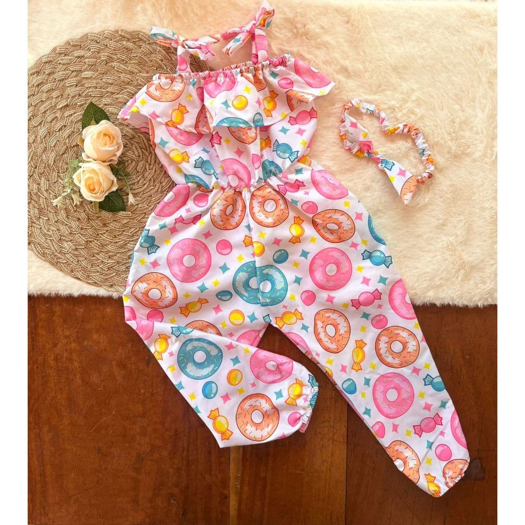 Roupa Macacão Infantil Feminino Menina Estampado | Moda infantil | 18 meses a 3 anos!