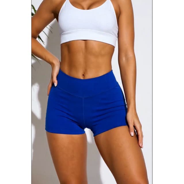 Short Fitness Feminino Cintura Alta Modelador Levanta Bumbum Academia
