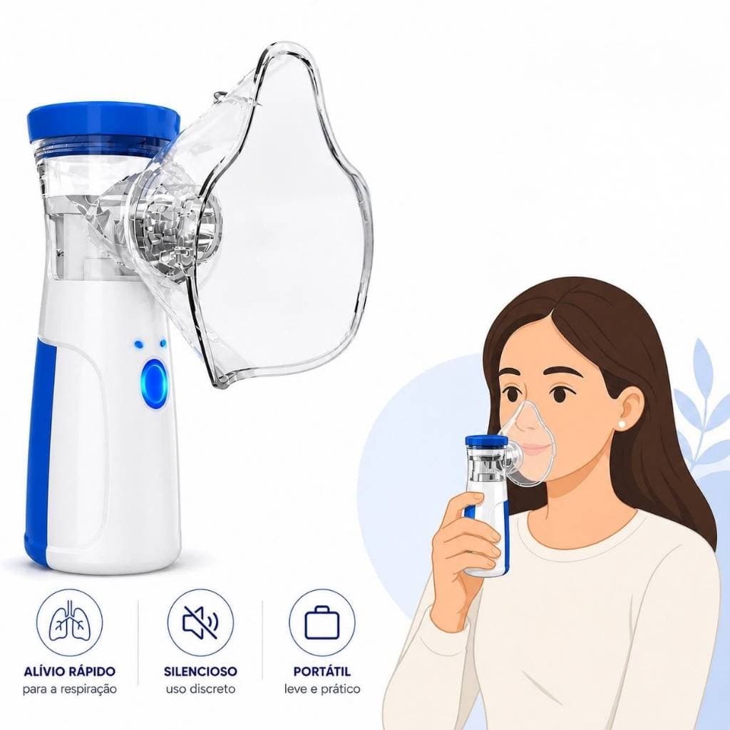 Mini Inalador Ultrassônico Silencioso Portátil Leve e Prático Compacto Adulto Criança Bebê Us Diário