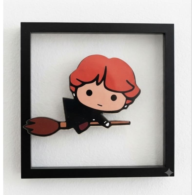 Quadro Decorativo Escola de Magia com Moldura Preta Geek