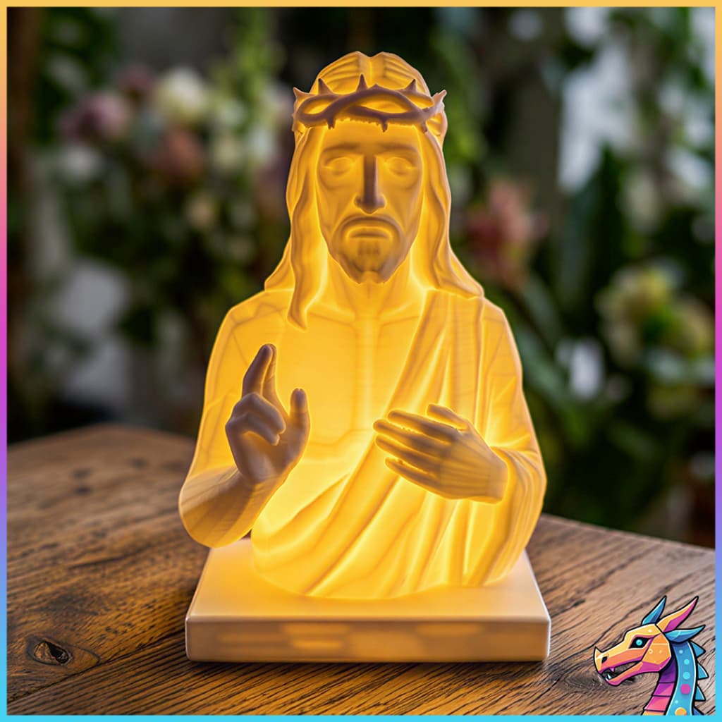 Luminaria religiosa Jesus Cristo busto decoração