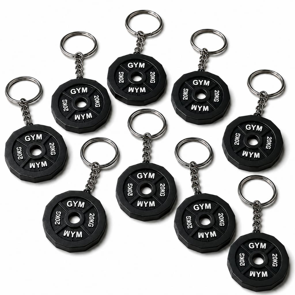 Chaveiro Anilha Academia Kit C/10  Brinde Fitness Preto