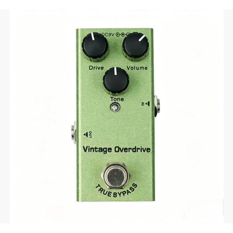 Pedal de Efeito Overdrive para Guitarra Elétrica Mini True Bypass 9V Carcaça Metálica Som Analógico Profissional