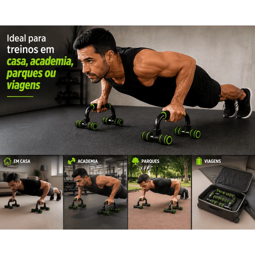 Apoio Flexao Braço Pegada Antiderrapante Suporte Anatômico Treino Fitness Sortido
