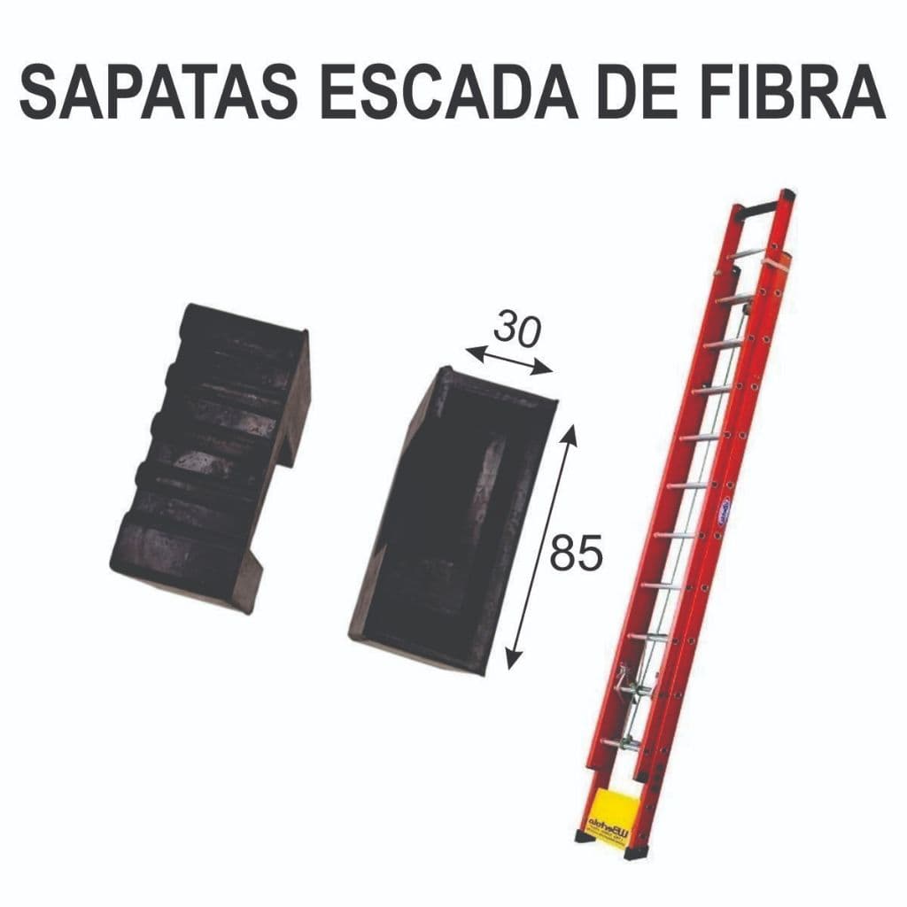 Sapatas Borracha Pés de Escada Extensiva Fibra de Vidro Acessórios Calço - 35mm x 85mm