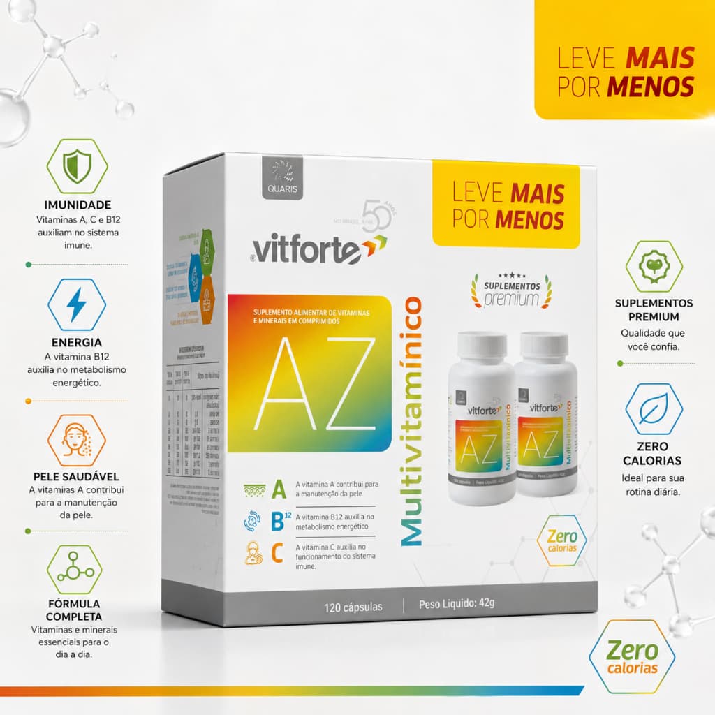Leve mais por menos - Vitforte Multivitamínico 120 Comp