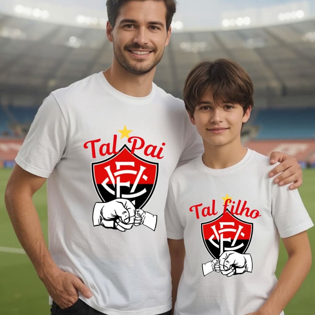 Camiseta T-shirt Tal Pai Tal Filho Vitória \ Camisa Dia Dos Pais Leao